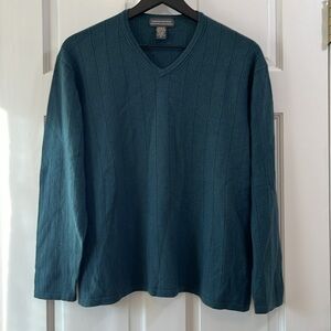 Vintage Banana Republic Extra Fine Merino Wool Teal Sweater - Size Large (?)